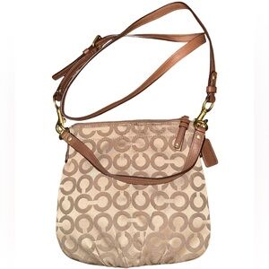 Coach Signature Brooke Sateen Crossbody Small Canvas Leather Trim‎ / Y2K Vintage